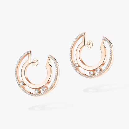 [ECHO]Move Romane Small Diamond Hoop Earrings