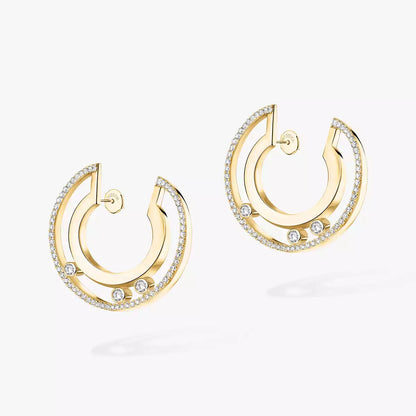 [ECHO]Move Romane Small Diamond Hoop Earrings