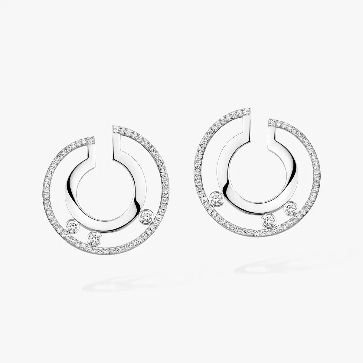 [ECHO]Move Romane Small Diamond Hoop Earrings