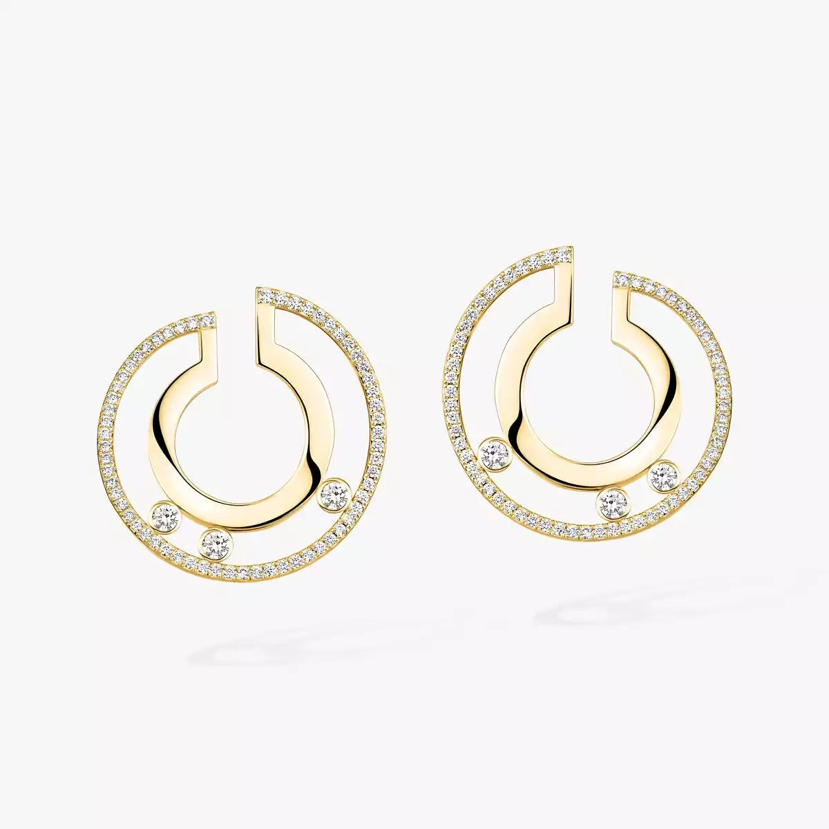 [ECHO]Move Romane Small Diamond Hoop Earrings