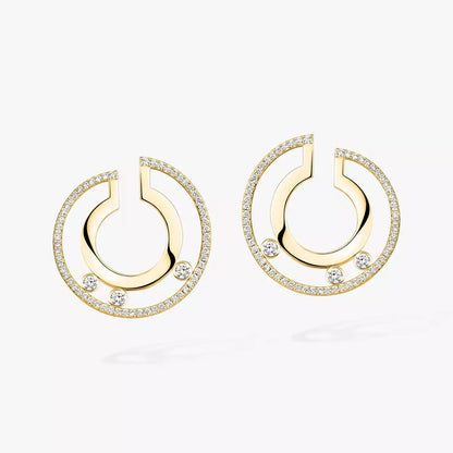 [ECHO]Move Romane Small Diamond Hoop Earrings