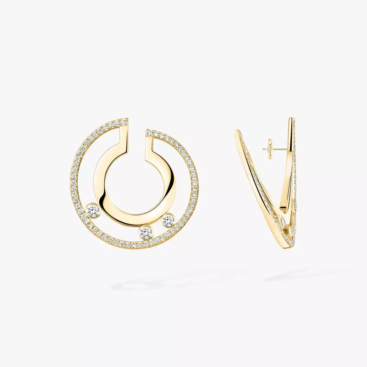 [ECHO]Move Romane Small Diamond Hoop Earrings