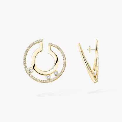 [ECHO]Move Romane Small Diamond Hoop Earrings