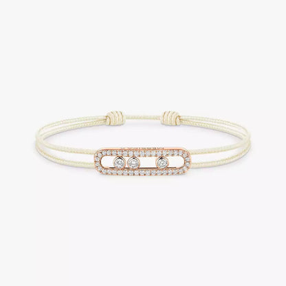[ECHO]Messika Care(s) pink cord pavé bracelet