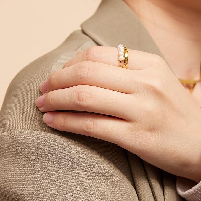 [Echo Fine]Magnolia Freshwater Pearl Gold Ring