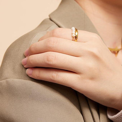 [Echo Fine]Magnolia Freshwater Pearl Gold Ring