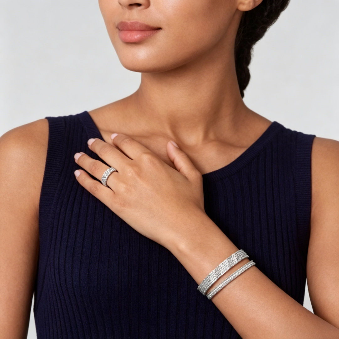 [ECHO] THREE-ROW DIAMOND RING