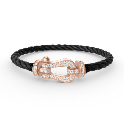 [ECHO ]FORCE LARGE HORSESHOE FULL DIAMOND BRACELET ROSE GOLD