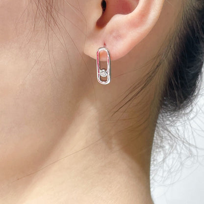 [ECHO]MOVE UNO SMALL 1 DIAMOND EARRINGS
