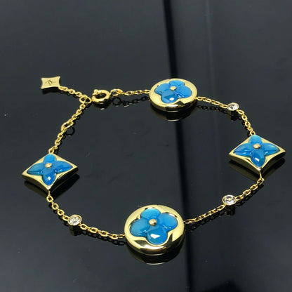 [ECHO ]STAR AND SUN 4 MOTIF BLUE BRACELET